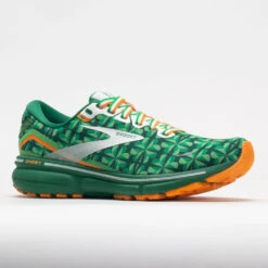 Brooks Ghost 15 Men's Run Lucky Green/White/Orange -Brooks Shoes Shop 049535 5