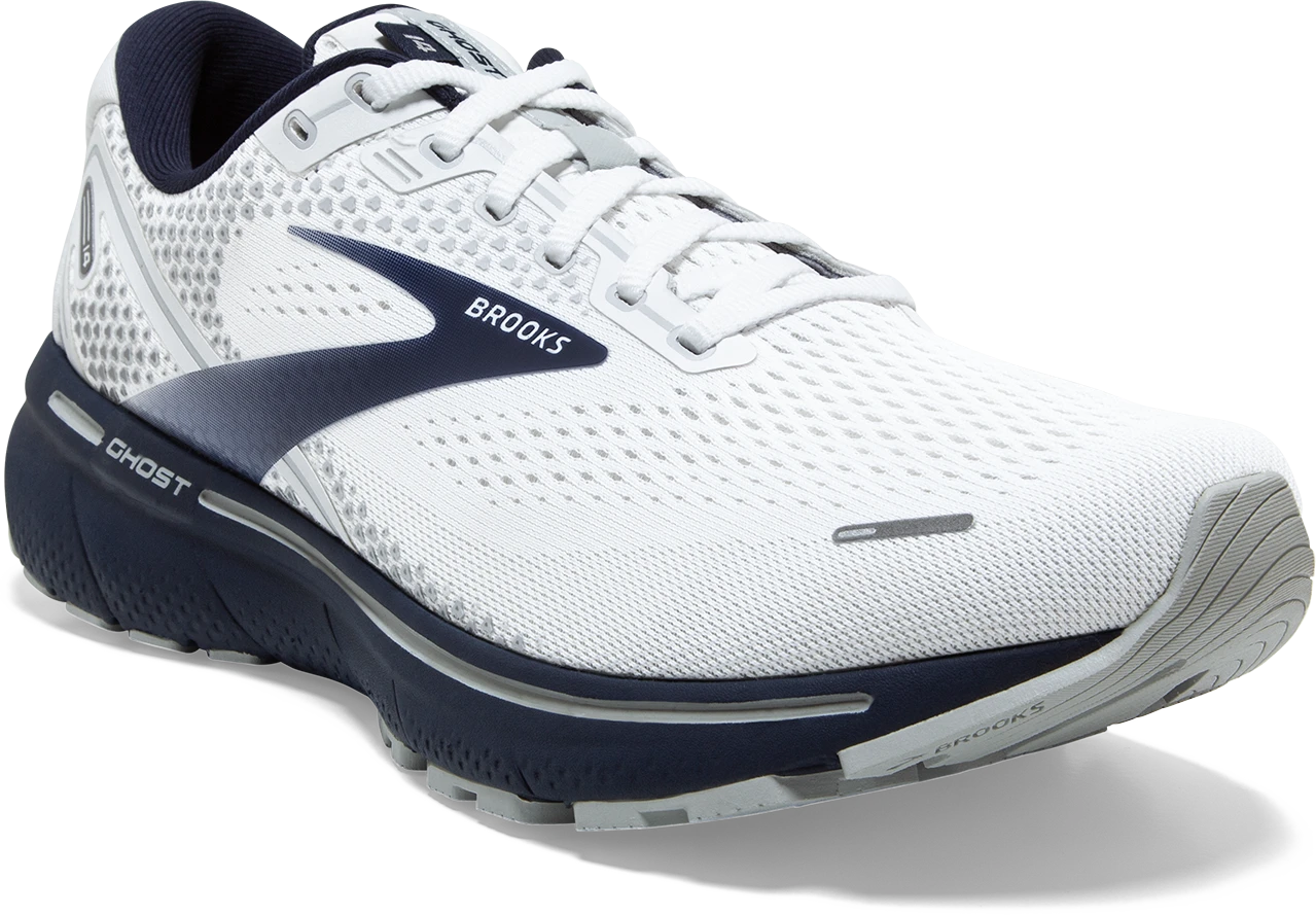 BROOKS Men's Ghost 14 (190 - White/Grey/Navy) 5 BROOKS Men's Ghost 14 (190 - White/Grey/Navy) - Image 3