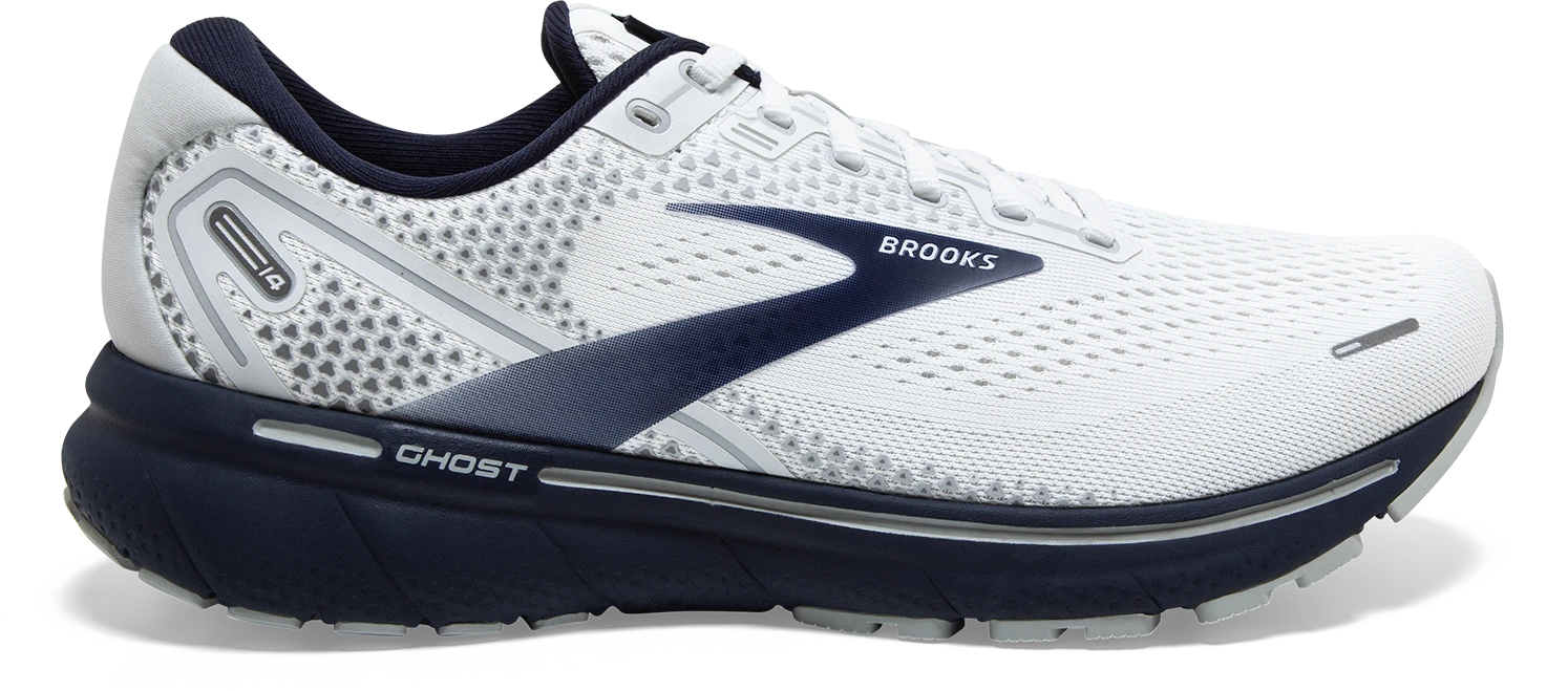 BROOKS Men's Ghost 14 (190 - White/Grey/Navy) 3 BROOKS Men's Ghost 14 (190 - White/Grey/Navy)
