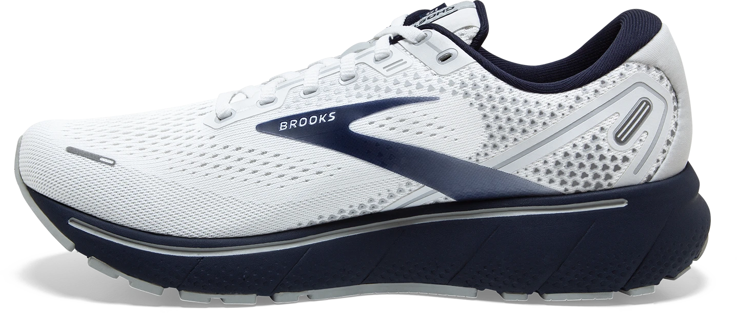 BROOKS Men's Ghost 14 (190 - White/Grey/Navy) 4 BROOKS Men's Ghost 14 (190 - White/Grey/Navy) - Image 2