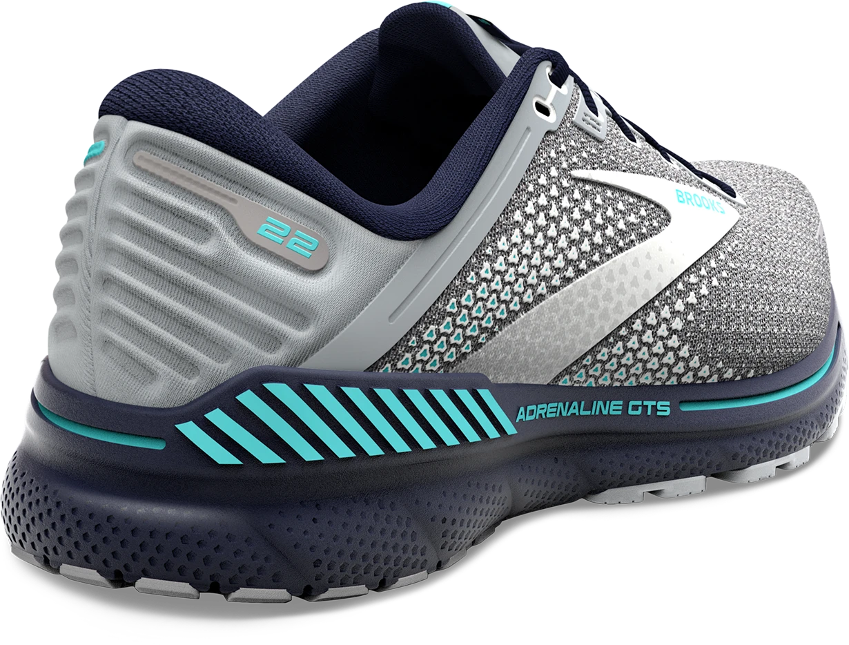 BROOKS Women's Adrenaline GTS 22 (036 - Grey/Peacoat/Aruba) 6 BROOKS Women's Adrenaline GTS 22 (036 - Grey/Peacoat/Aruba) - Image 4