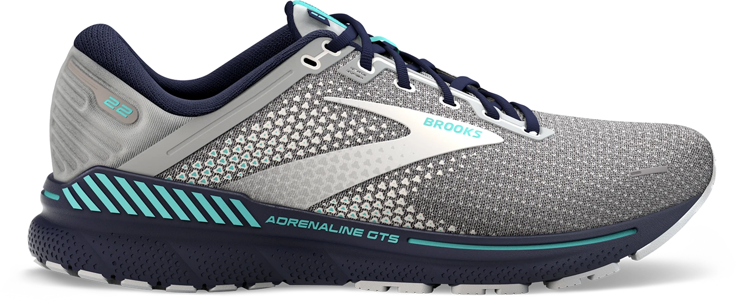 BROOKS Women's Adrenaline GTS 22 (036 - Grey/Peacoat/Aruba) 3 BROOKS Women's Adrenaline GTS 22 (036 - Grey/Peacoat/Aruba)