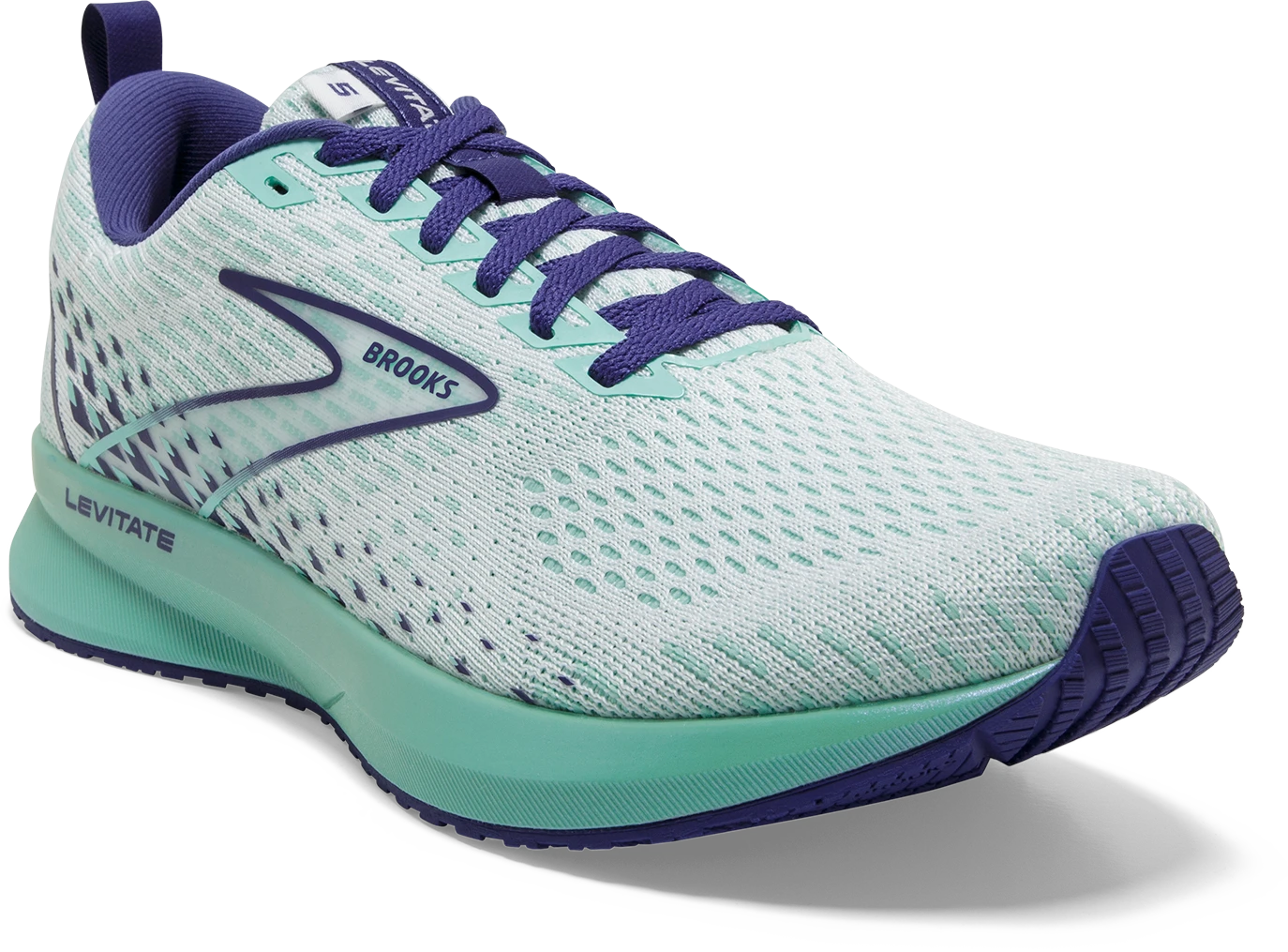 BROOKS Women's Levitate 5 (127 - White/Navy Blue/Yucca) 5 BROOKS Women's Levitate 5 (127 - White/Navy Blue/Yucca) - Image 3