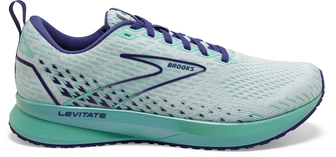 BROOKS Women's Levitate 5 (127 - White/Navy Blue/Yucca) 3 BROOKS Women's Levitate 5 (127 - White/Navy Blue/Yucca)