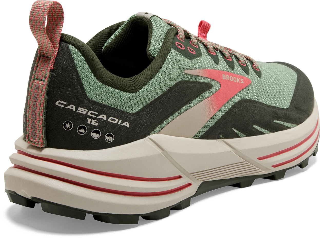 BROOKS Women's Cascadia 16 (394 - Basil/Duffel Bag/Coral) 6 BROOKS Women's Cascadia 16 (394 - Basil/Duffel Bag/Coral) - Image 4