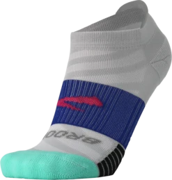 BROOKS Ghost Lite No Show Sock 2-Pack (612 - Pink/Salt & Light Grey/Salt) -Brooks Shoes Shop 280496 612 D3 Ghost Lite No Show 2 Pack