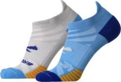 BROOKS Ghost Lite No Show Sock 2-Pack (435 - Blue/Peacoat & Light Grey/Blue)
