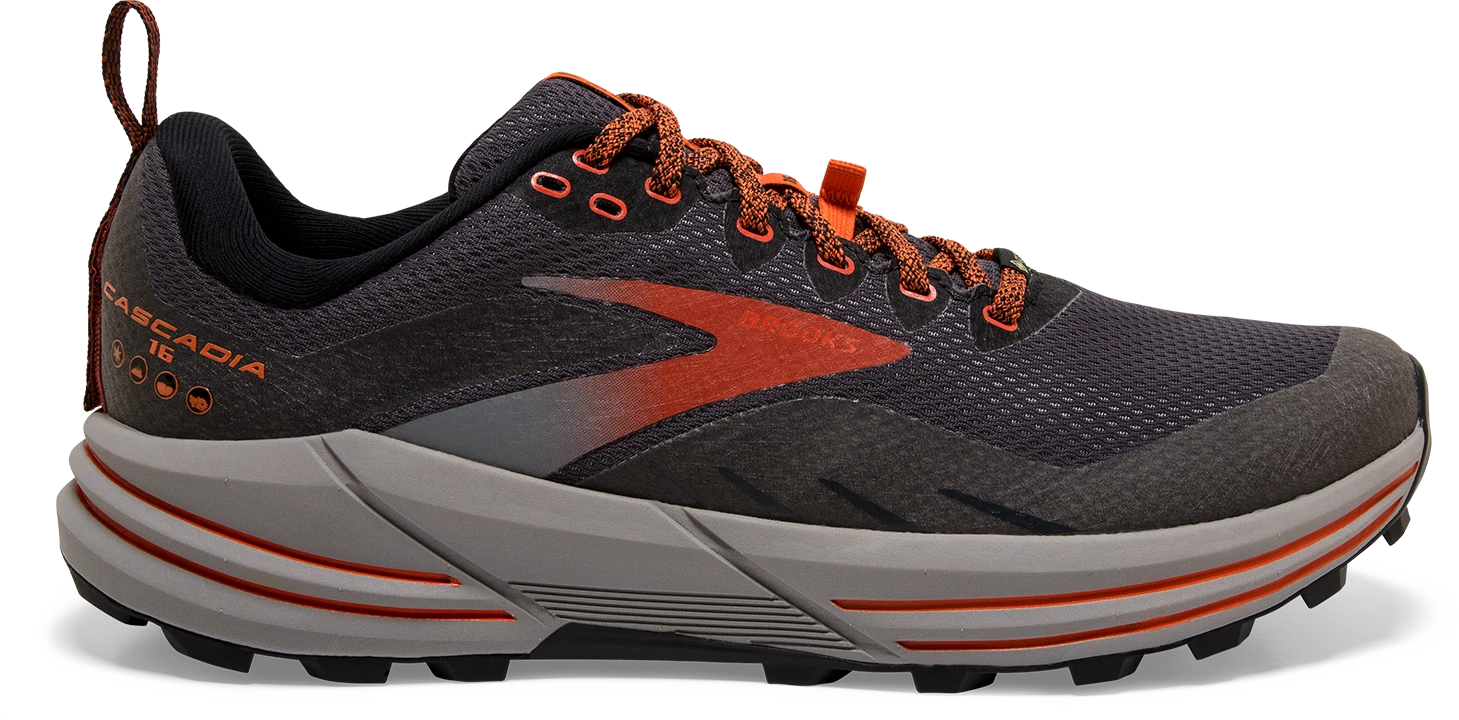 BROOKS Men's Cascadia 16 GTX (060 - Black/Ebony/Cinnabar) 3 BROOKS Men's Cascadia 16 GTX (060 - Black/Ebony/Cinnabar)