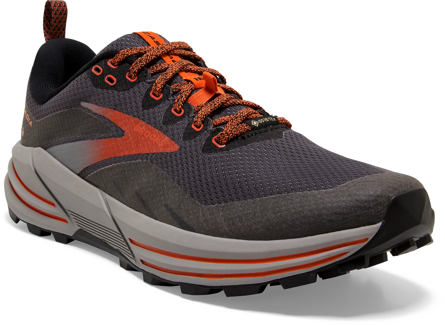 BROOKS Men's Cascadia 16 GTX (060 - Black/Ebony/Cinnabar) 5 BROOKS Men's Cascadia 16 GTX (060 - Black/Ebony/Cinnabar) - Image 3