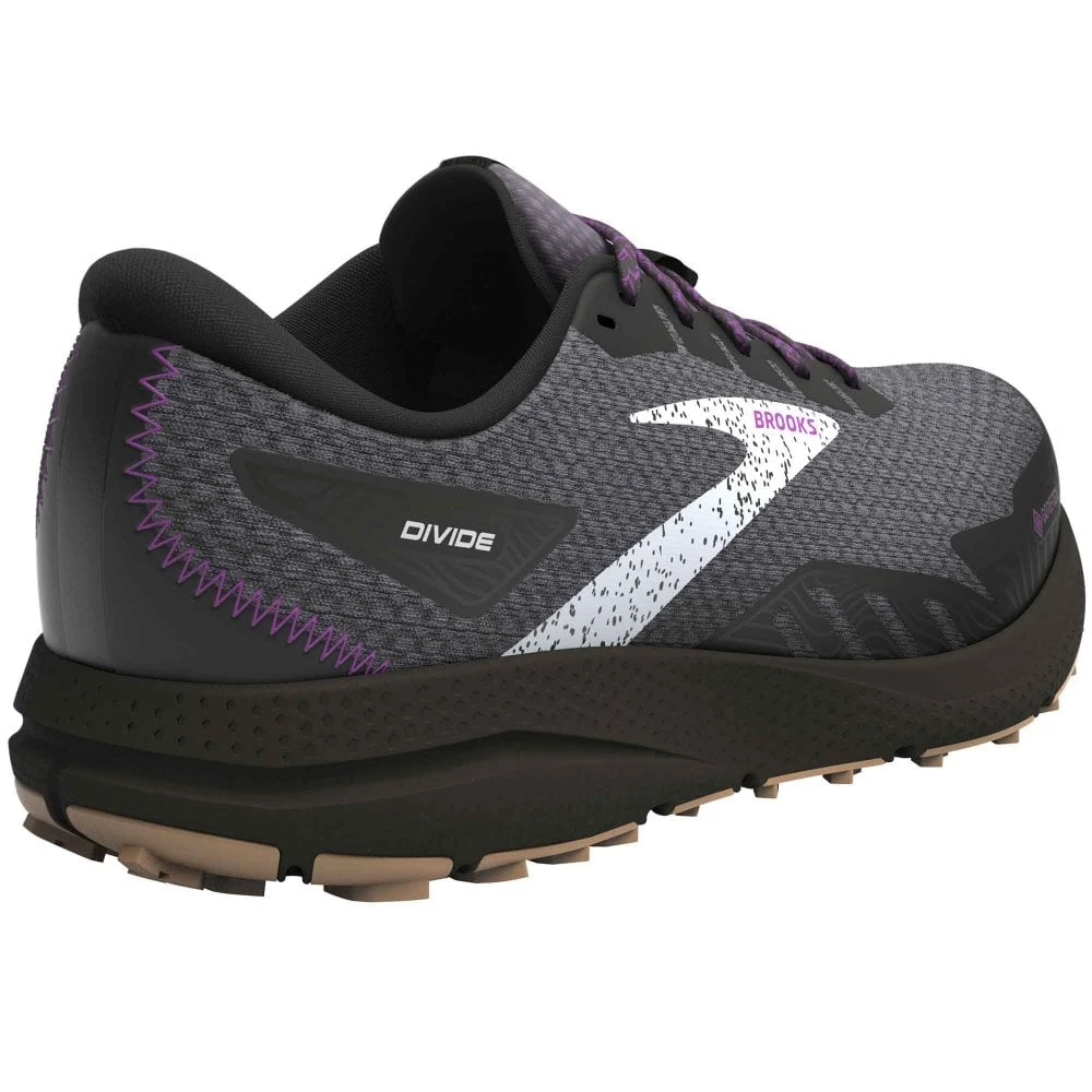BROOKS Divide 4 GTX Womens Waterproof Trail Running Shoes Black/Blackened Pearl/Purple 4 BROOKS Divide 4 GTX Womens Waterproof Trail Running Shoes Black/Blackened Pearl/Purple - Image 2