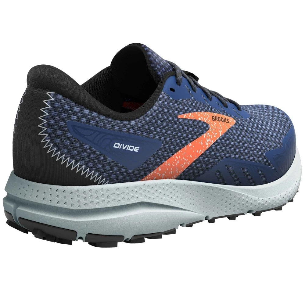 BROOKS Divide 4 Mens Trail Running Shoes Blue/Navy/Firecracker 4 BROOKS Divide 4 Mens Trail Running Shoes Blue/Navy/Firecracker - Image 2