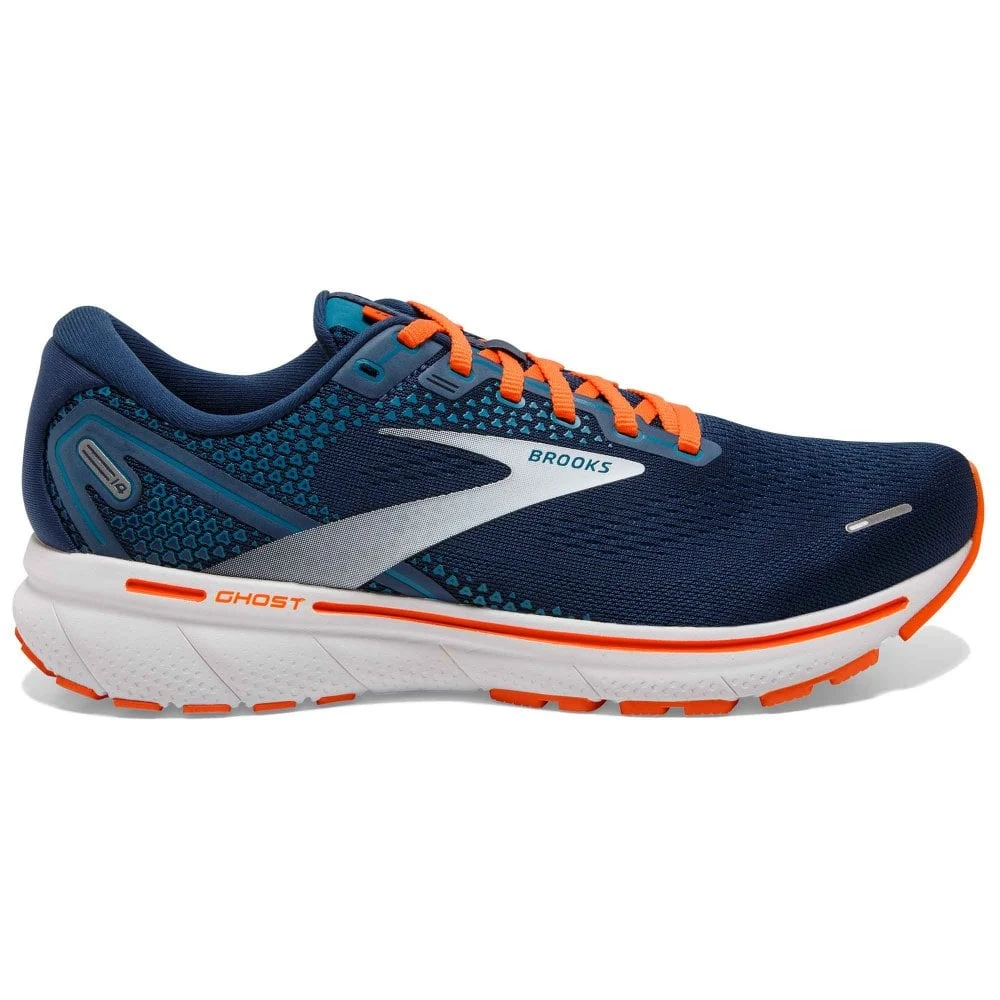 BROOKS Ghost 14 Mens Running Shoes Titan/Teal/Flame 3 BROOKS Ghost 14 Mens Running Shoes Titan/Teal/Flame