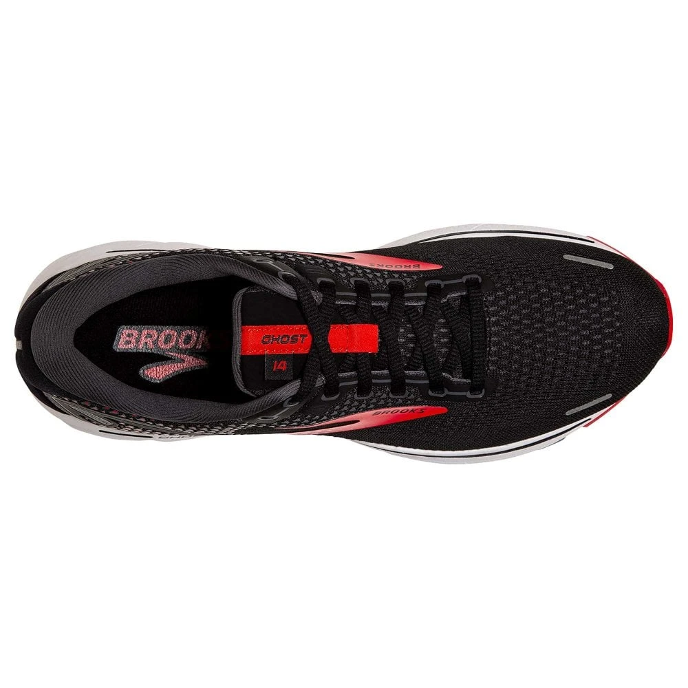 BROOKS Ghost 14 Wide 2E Mens Running Shoes Black/Red/White 4 BROOKS Ghost 14 Wide 2E Mens Running Shoes Black/Red/White - Image 2