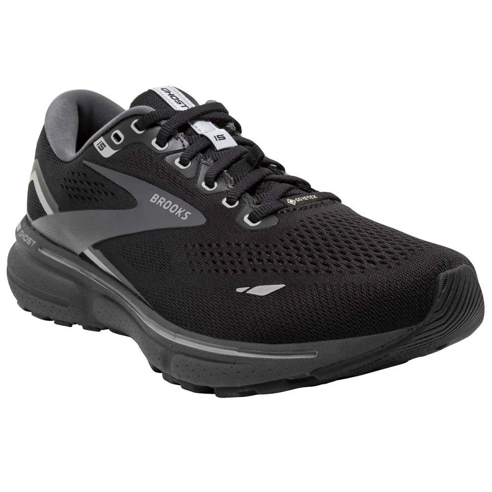 BROOKS Ghost 15 GTX Mens Waterproof Running Shoes Black/Blackened Pearl/Alloy 3 BROOKS Ghost 15 GTX Mens Waterproof Running Shoes Black/Blackened Pearl/Alloy