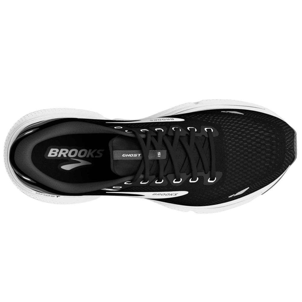 BROOKS Ghost 15 Wide 2E Mens Running Shoes Black/Blackened Pearl/White 5 BROOKS Ghost 15 Wide 2E Mens Running Shoes Black/Blackened Pearl/White - Image 3