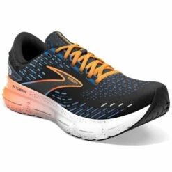 BROOKS Glycerin 20 Wide 2E Mens Running Shoes Black/Classic Blue/Orange