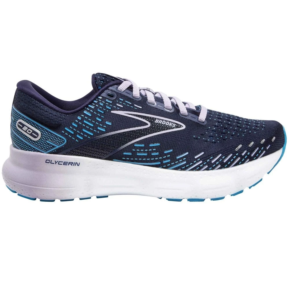 BROOKS Glycerin 20 Wide D Womens Running Shoes Peacoat/Ocean/Pastel Lilac 4 BROOKS Glycerin 20 Wide D Womens Running Shoes Peacoat/Ocean/Pastel Lilac - Image 2